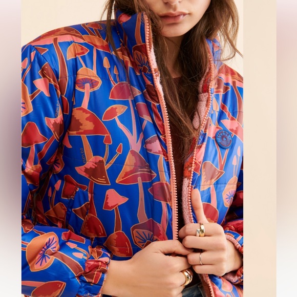 Farm Rio reversible wild horses tricot puffer jacket - Picture 3 of 6